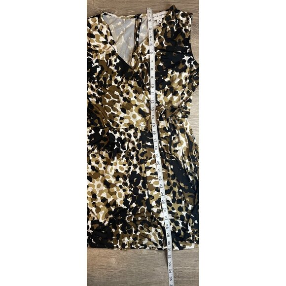 Emma and Michele Medium Sleeveless Patterned Dotted Faux Wrap Midi Dress - Picture 10 of 12